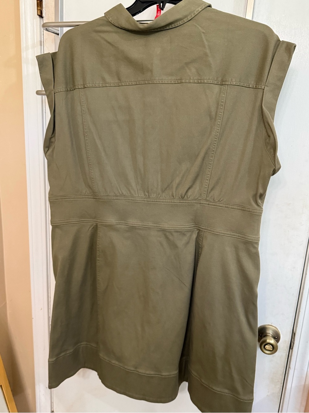 Spanx Olive Green Button-Front Shirt Dress - Picture 4 of 4